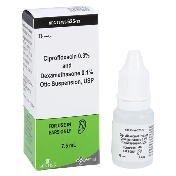 Ciprofloxacin/Dexamethasone Otic Suspension 0.3%/0.1% Bottle 7.5mL Each Armas Pharmaceuticals, Inc