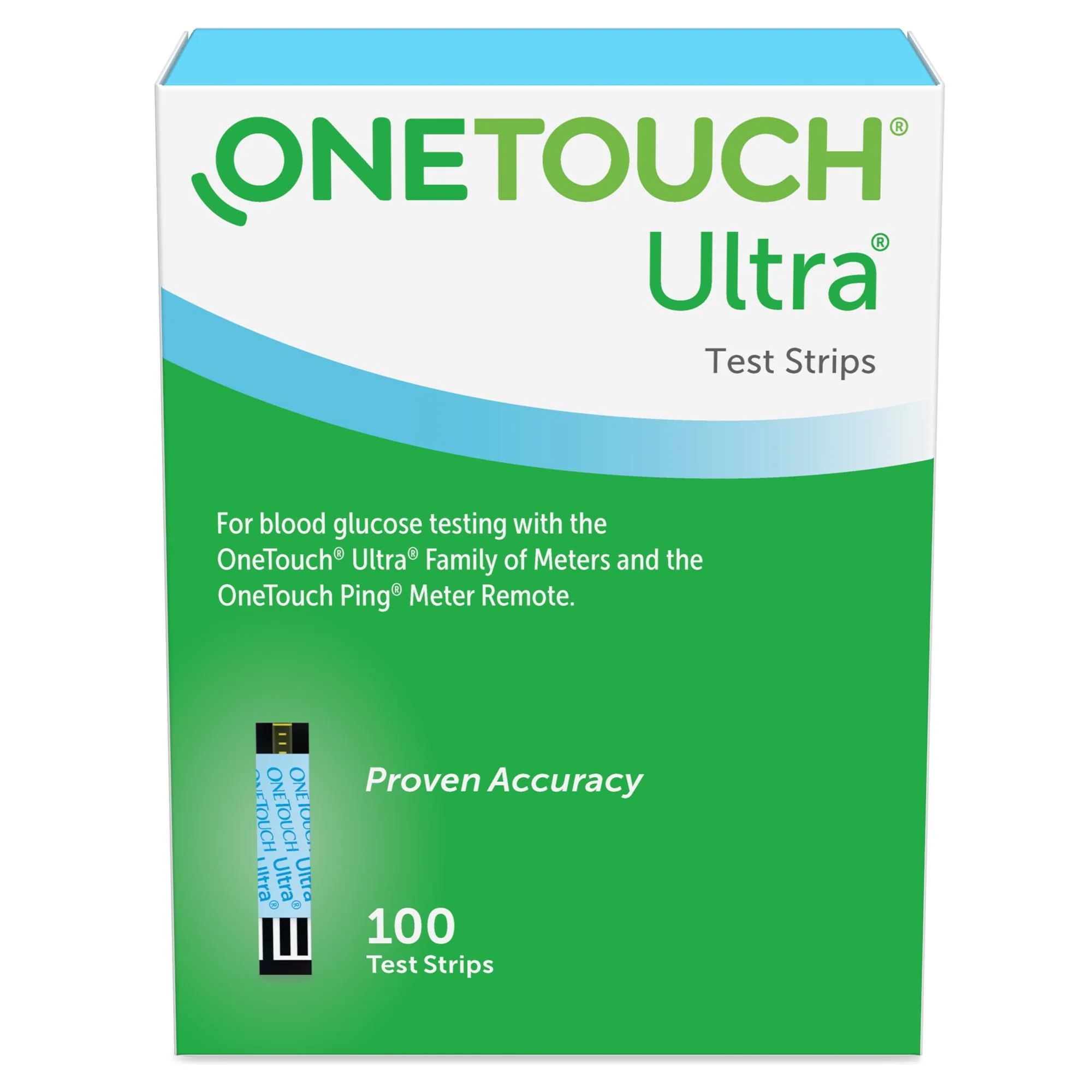 One Touch Ultra Blood Glucose Test Strip 100/Box, 24 BX/CA Lifescan