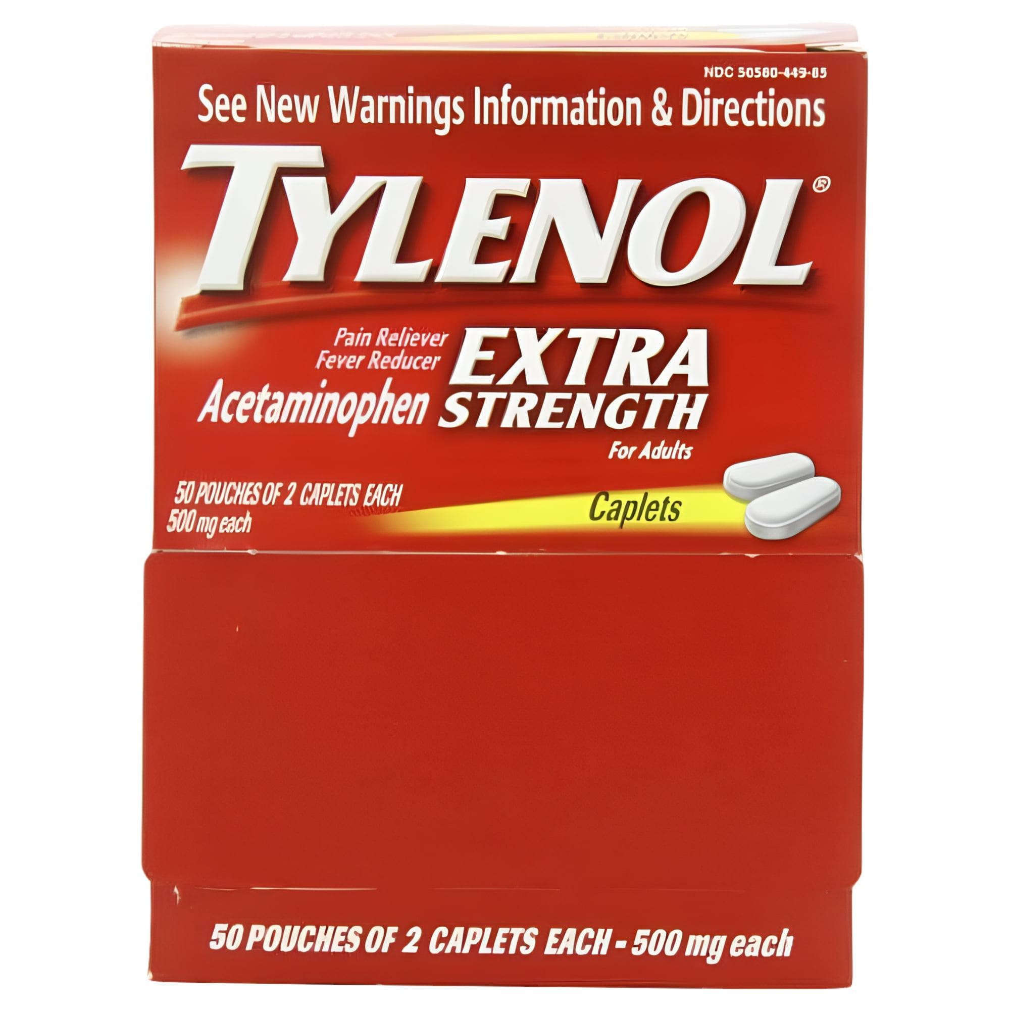 Extra Strength Caplets, Two-Pack, 50 Packs/Box