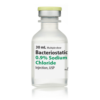 BACTERIOSTATIC 0.9% SODIUM CHLORIDE 25x30ml BX Hospira