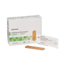 BANDAGE ADHSV FABR STRP 1X3 100/BX Mckesson Medical and Surgical Inc