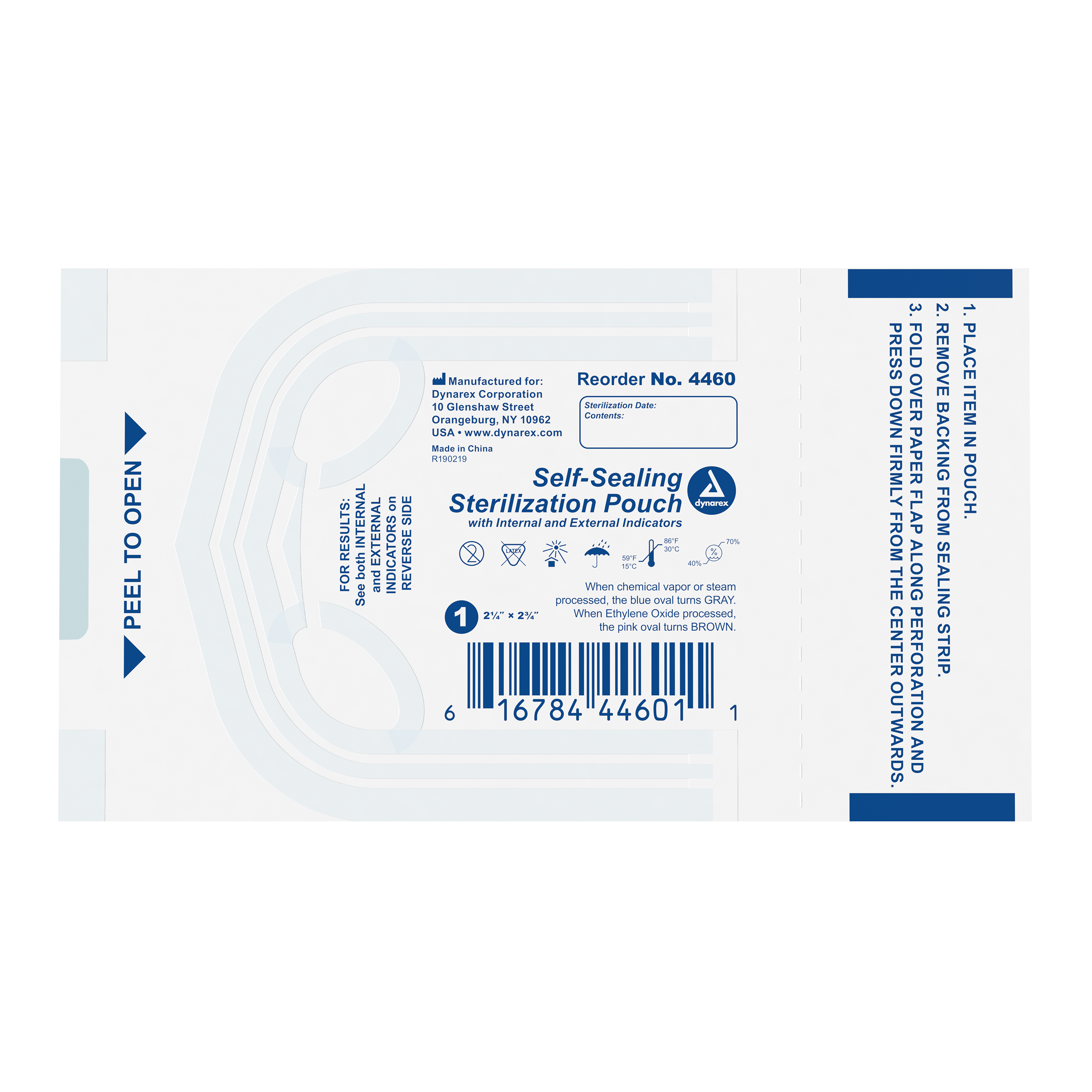 Sterilization Pouches 2.25 x 2.75 200 Ct Dynarex Corporation