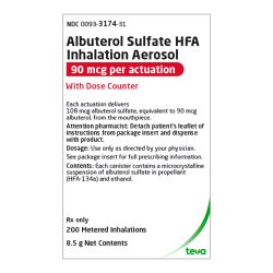 Albuterol Sulfate 90 mcg Aerosol 8.5 Gram 200 Doses | Teva | 1/EA