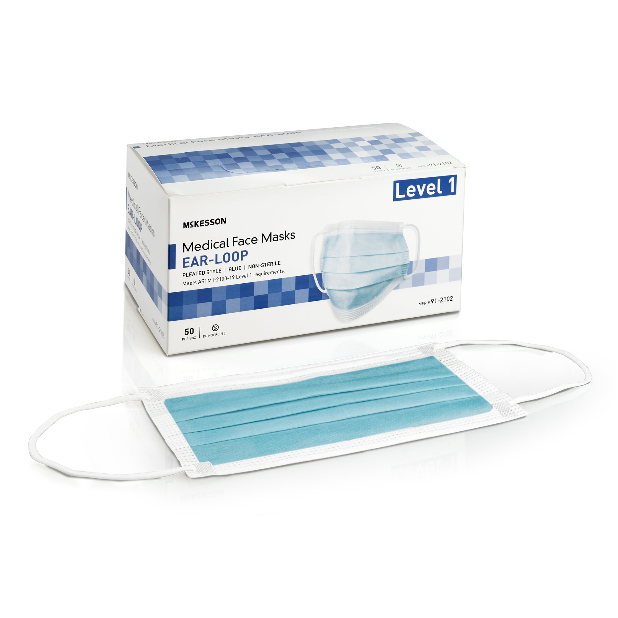 MASK, PROC LOOPS ASTM1 BLU (50/BX 10BX/CS) Mckesson Medical and Surgical Inc 91-2102