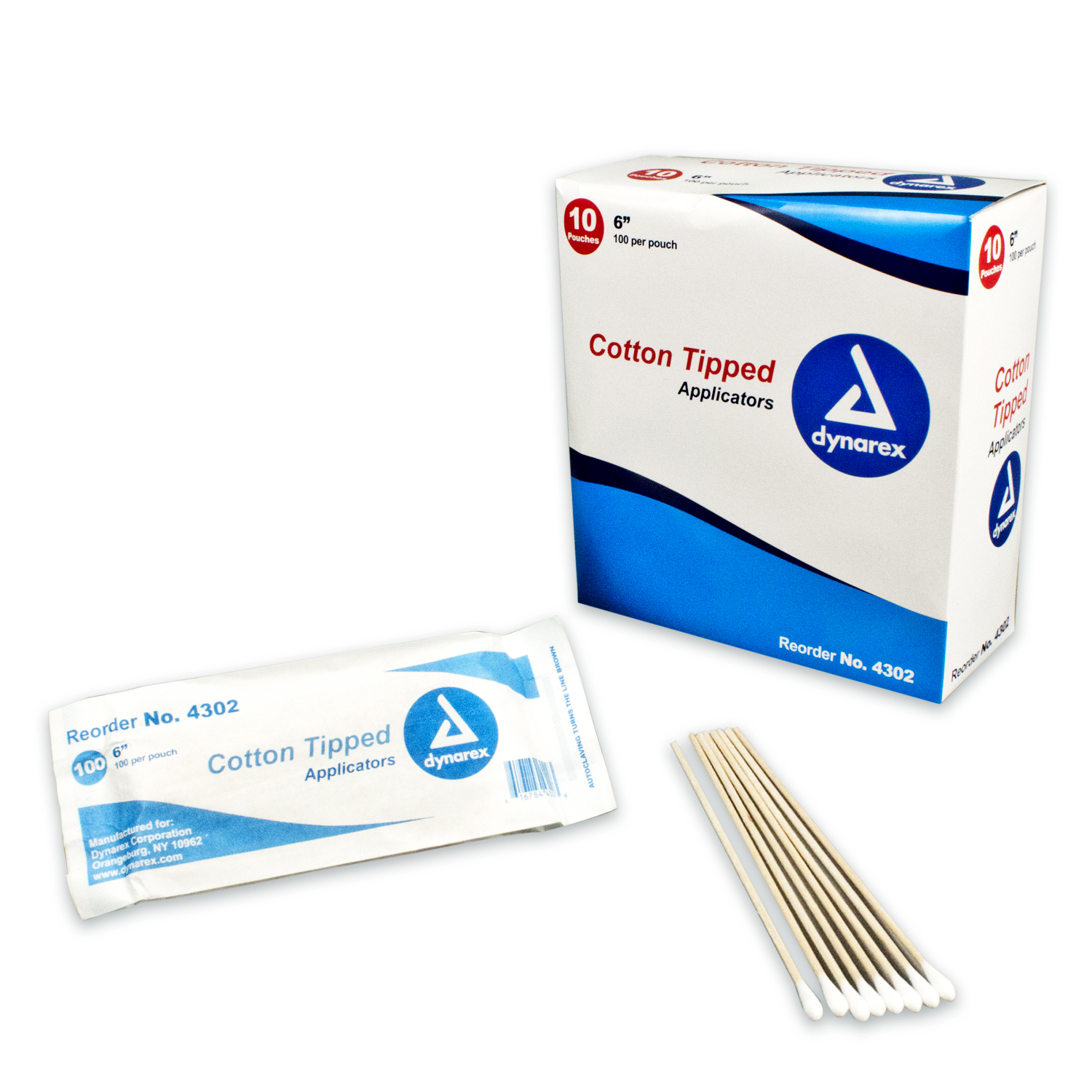 Cotton Tipped Wood Applicators Non-sterile 6 100CT Dynarex Corporation 16784043022 4302