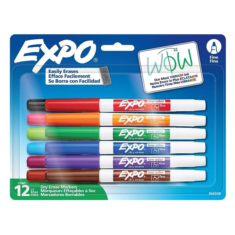 EXPO Low-Odor Dry-Erase Markers Fine Point Assorted 12/Pack 12/Package Sanford Ink Corporation