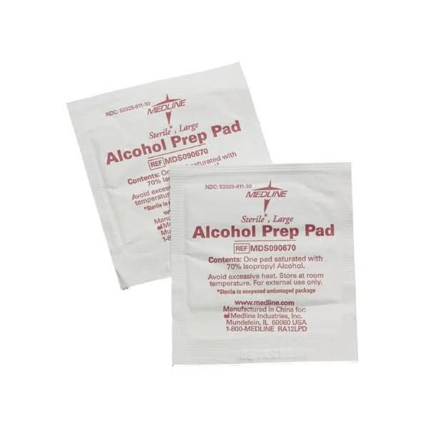 Alcohol Prep Pad 70% Isopropyl Alcohol 1x1"