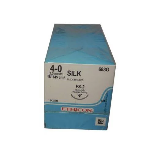 Perma-Hand Suture 4-0 18" Silk Braid FS-2 Black 12/Bx