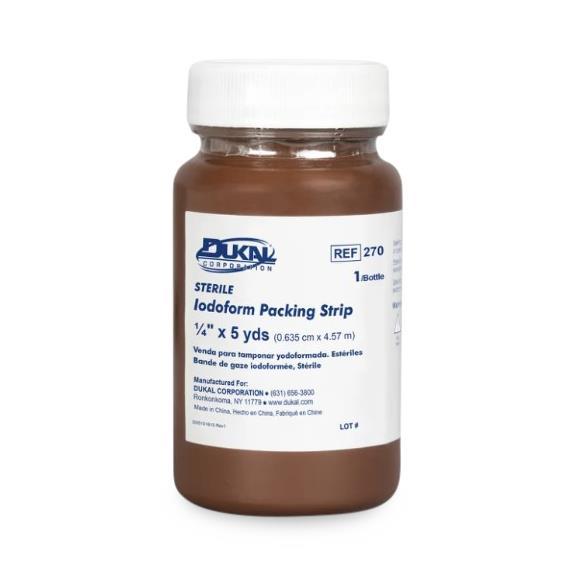 Gauze Iodoform Packing Strip 1/4"x5yd Sterile Not Made With Natural Rubber Latex, 12 EA/BX Dukal LLC