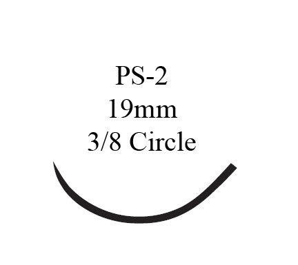 Nonabsorbable Suture with Needle Ethilon™ Nylon PS-2 3/8 Circle Needle Size 4-0 Monofilament