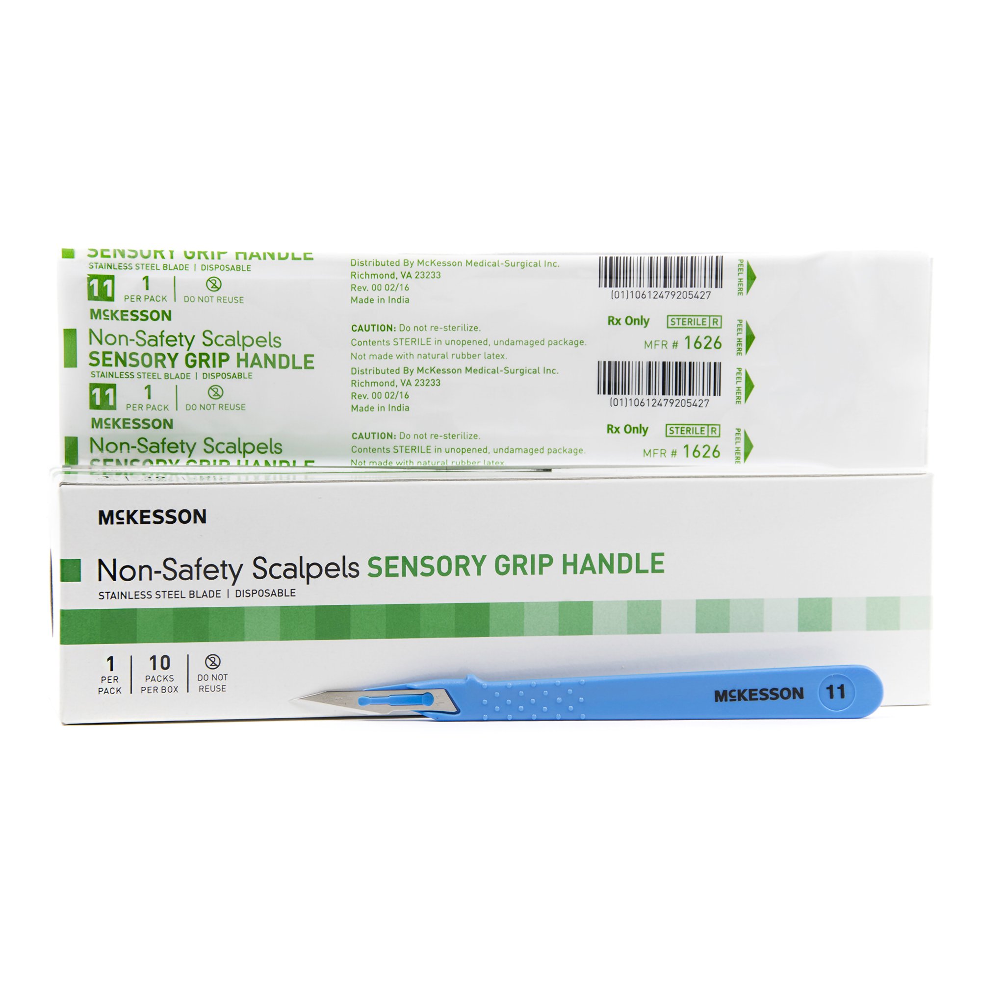 Scalpel McKesson No. 11 Stainless Steel / Plastic Sensory Grip Handle Sterile Disposable SCALPEL, S/