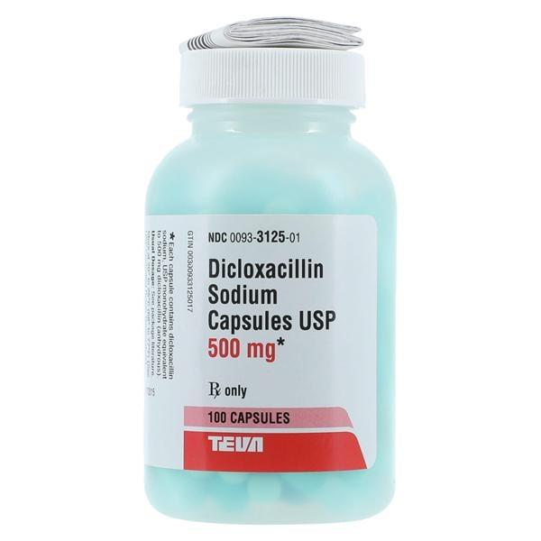 Dicloxacillin Sodium Capsules 500mg Bottle 100/Bottle Each Teva Pharmaceuticals