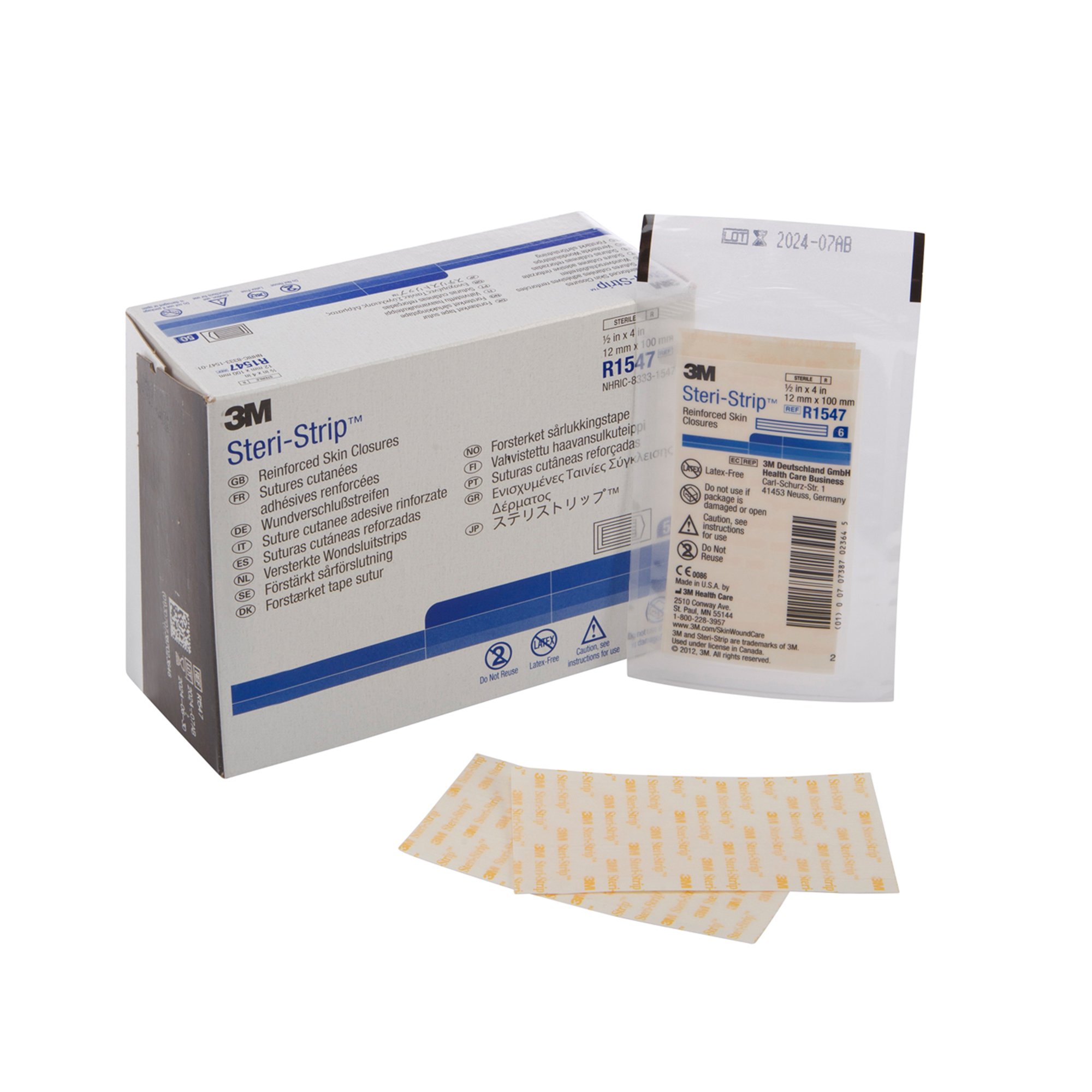 Skin Closure Strip Steri-Strip™ 1/2x4 in Nonwoven Material Reinforced Strip White
