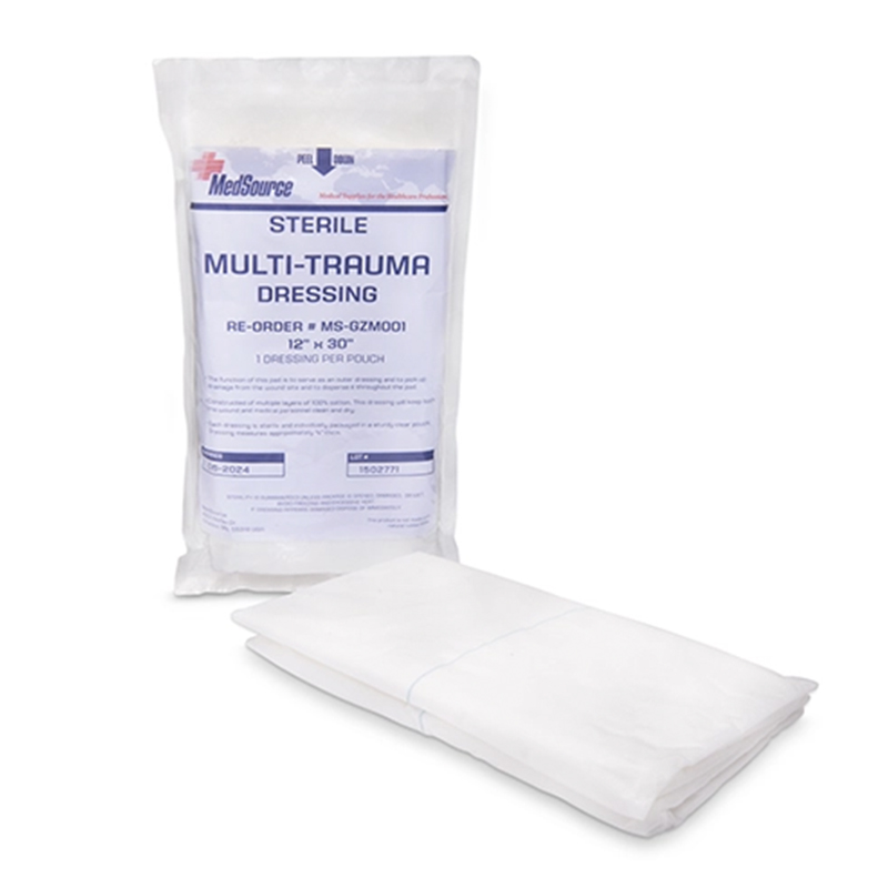 Gauze Multi-trauma Dressing, Sterile, 12" x 30" MedSource MS-GZM00150