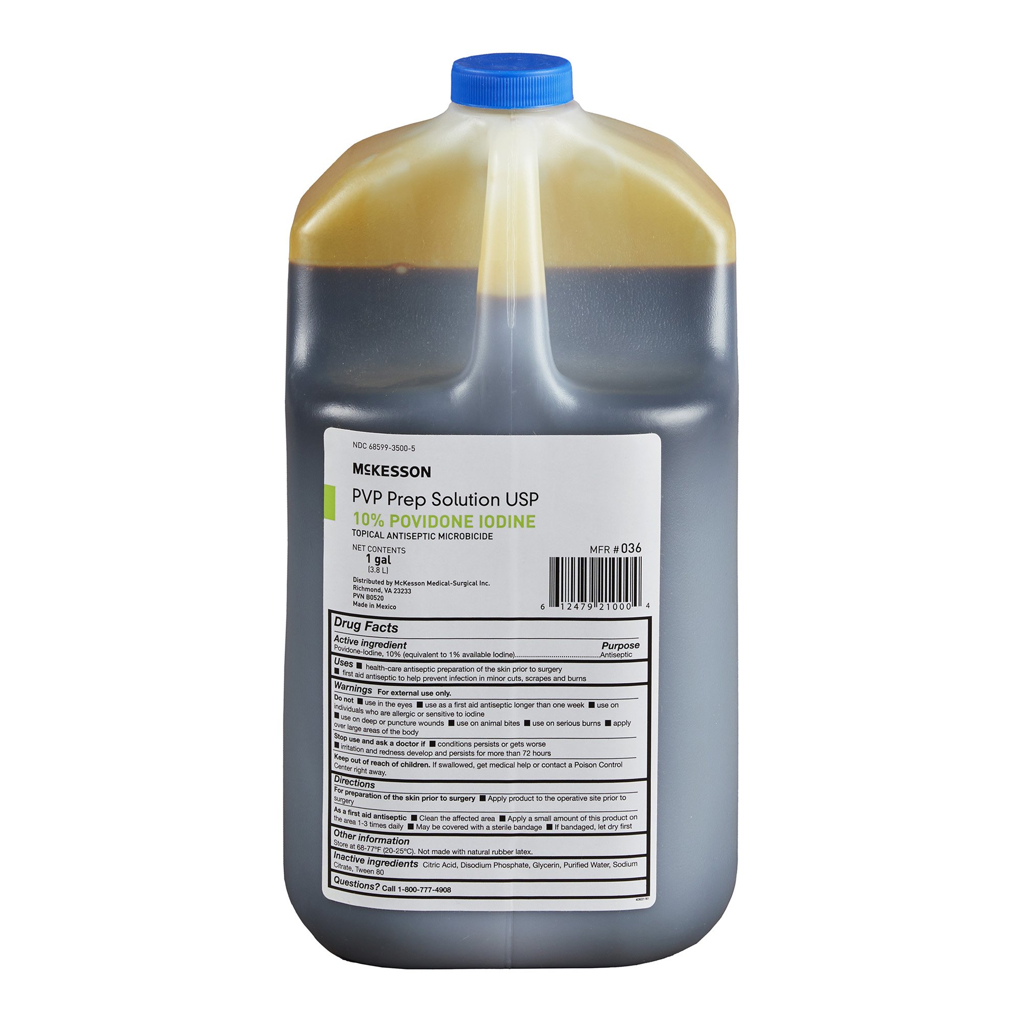 Skin Prep Solution McKesson 1 gal. Jug 10% Strength Povidone-Iodine NonSterile SOLUTION, PVP PREP GL
