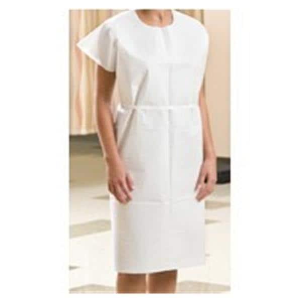 Henry Schein Exam Gown Tissue 3 Ply Attached Plastic Ties Embossed Sz Disposable Adult 50/Case 73729