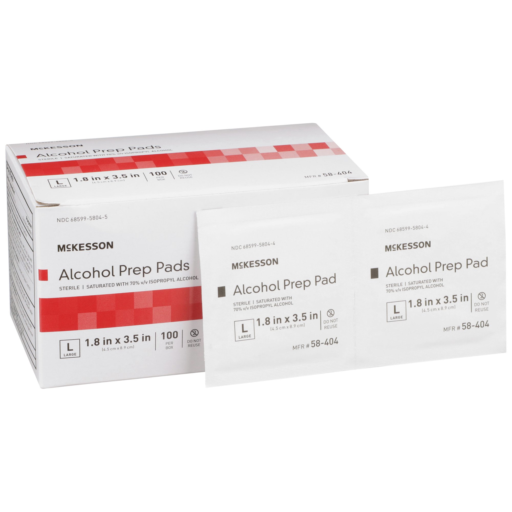 Alcohol Prep Pad Large 70% Isopropyl Sterile 100BX Mckesson Medical and Surgical Inc